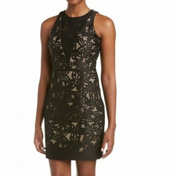 BLACK LASER CUT SLEEVELESS PARTY COCKTAIL DRESS 14 - Picture 1 of 1